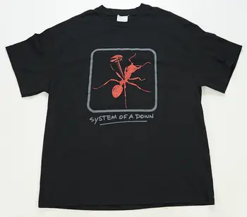 Редки Реколта система на надолу мравка & нокти 2003 Tour T Shirt 2000S Band Black Xl