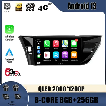 Автомобилно радио мултимедийно видео GPS за Toyota Corolla Ralink 2013 - 2016 Android 13 Навигация No 2 Din DVD плейър авторадио