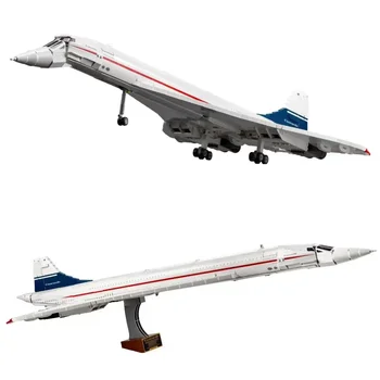 NEW 10318 Airbus Concorde Building Kit Първият в света свръхзвуков авиационен самолет Космическа совалка блокове тухла образователна играчка дете