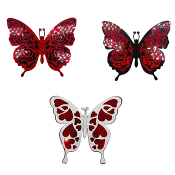 H55A Gillter пеперуда стена стикери самозалепващи тапети цветни пеперуди