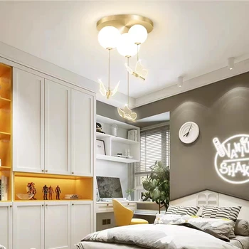 Модерна спалня висулка светлина с топка пеперуда топло и романтично таван лампа за детска стая светлини вътрешен декор светлина
