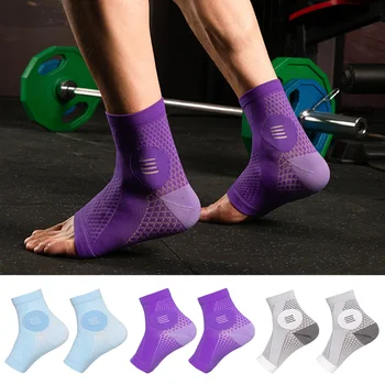 Мъже глезена ръкави защита на краката спортни глезена защита компресия чорапи петата облекчение подкрепа трикотаж дишаща обвивка ръкав