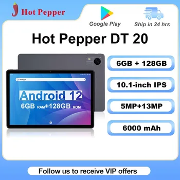 Таблетка с лют пипер DT20 10.1-инчов IPS HD 6GB RAM + 128GB ROM MTK8183 CPU 8-ядрен 5MP+13MP 6000 mAh 5G WiFi GPS Android 12 BT5.0
