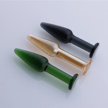 Мини стъкло анален щепсел Butt Plug Dildo за начинаещи Вагинален стимулатор на ануса Анален дилататор Секс играчка за жени Мъже Женски мастурбатор