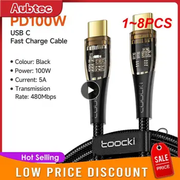 1 ~ 8PCS Toocki 6A 66W USB тип C тел за P50 / Honor S10 S20 mi 11 Бързо зареждане USB C кабел тип-C зарядно устройство