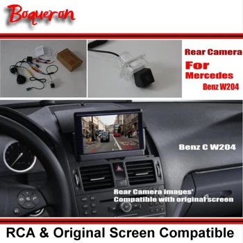 Комплекти камери за задно виждане на автомобили за Mercedes Benz C Class W204 2007~2014 / Back Up Reverse Camera / RCA & Оригинален екран