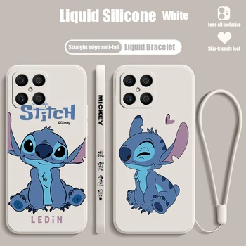 Disney Stitch Cool За Honoe X10 X9A X8A X8 A7A X7 X6S X6 Magic5 Lite течност ляво въже силиконов мек калъф за телефон