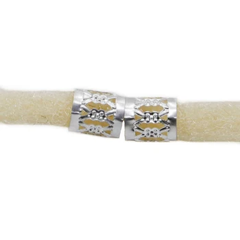 100pcs Метални африкански пръстени за коса мъниста маншети тръби талисмани Dreadlock Dread плитки за коса Аксесоари за декорация на бижута Злато Сребро