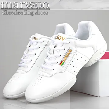 Marwoo мажоретни обувки Детски танцови обувки Състезателни обувки за аеробика Фитнес обувки Дамски бели джаз спортни обувки 6682