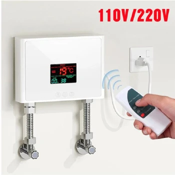 110V 220V незабавен бойлер баня кухня стена монтиран електрически бойлер LCD температурен дисплей с дистанционно управление