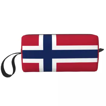 Норвегия Цветови кодове на флага Грим чанта Жени пътуване козметичен организатор мода съхранение тоалетни чанти Dopp комплект случай кутия подаръци