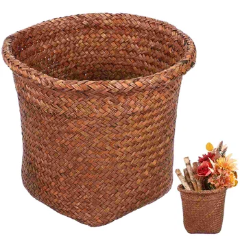 Контейнер за боклук Битова играчка за битови отпадъци Офис контейнер за боклук Cattail Grass Paper Basket