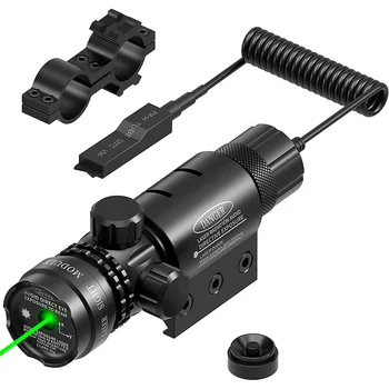 Richfire тактически фенерче зелен лазерен мерник 532nm точка пушка обхват с превключвател за налягане за 20 мм Picatinny Mount &M-Rail Mount