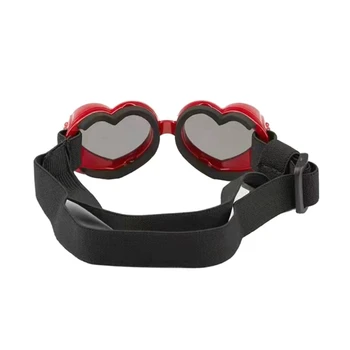 1 бр. Малки слънчеви очила с форма на сърце Водоустойчиви очила за котки с регулируеми очила за каишка Продукти за домашни любимци