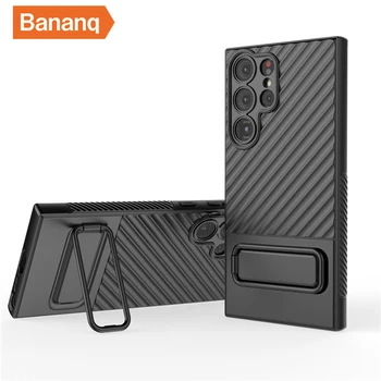 Bananq държач стойка удароустойчив броня случай за Samsung S23 Ultra Plus Kickstand телефон капак за Galaxy A04E A14 A13 4G M14 5G