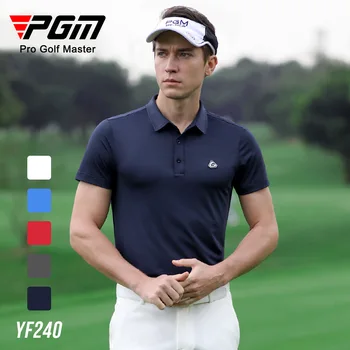 PGM пролет лято голф облекло мъжки къс ръкав тениска спортни мъжки дрехи дишаща материя