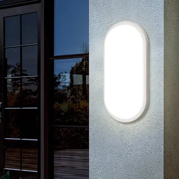20W външна LED лампа за стена водоустойчива градинска веранда повърхностно монтирана овална свещ осветление баня влагоустойчива таванна светлина