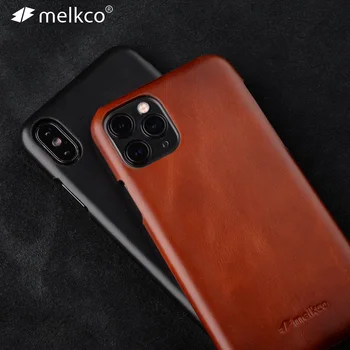 Melkco ретро естествена кожа случай за iPhone 11 Pro Max Xs Max луксозен бизнес телешка телефон случай за iPhone Xr X заден капак