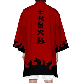 Ново аниме Наруто дълго наметало кимоно средно и дълъг ръкав отпечатано мъжко и дамско кимоно яке