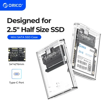  ORICO 2.5inch половин размер SSD случай тип-C твърд диск корпус 5Gbps подкрепа автоматичен сън за половин тънък 2.5 инчов SSD мини размер