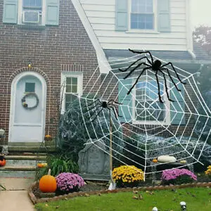 Ужасно голямо разтегливо паяжино Хелоуин паяжина парти Декорация на дома Обитавана от духове къща Хелоуин страшно парти сцена подпори