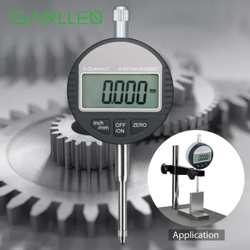 GARLLEN DTI цифров индикатор за набиране 0.001 / 0.00005 '' Цифров диапазон на индикатора на сондата 0-25.4mm / 1 '' Инструмент за измерване на индикаторите за набиране